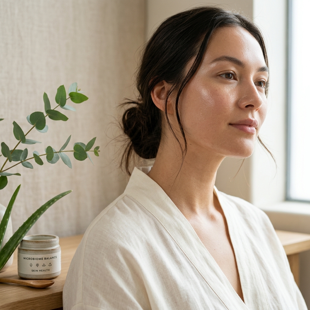 A clean, minimalist representation of skin wellness and natural skincare
